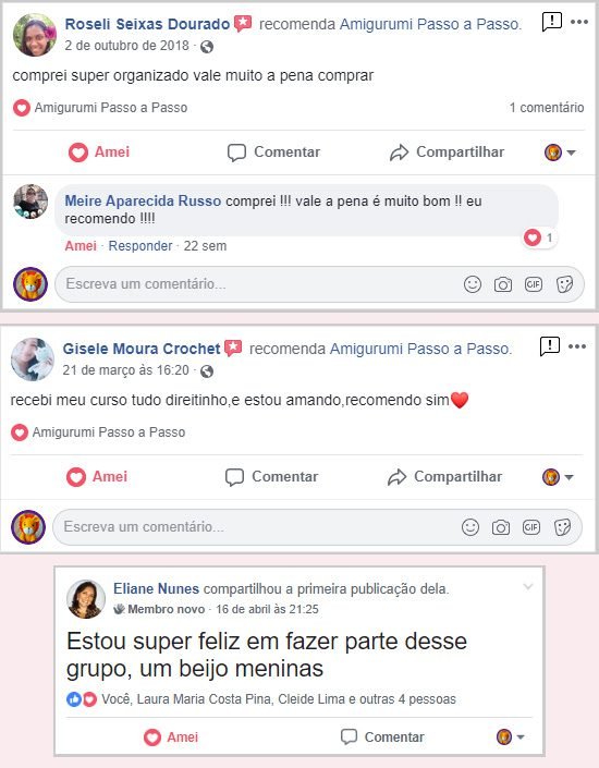 Depoimentos sobre os Amigurumi